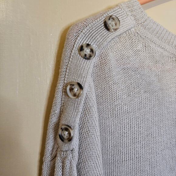 Tahari Size Medium M 100% Linen Sweater Button Heavy Knit Well Made - Picture 6 of 9